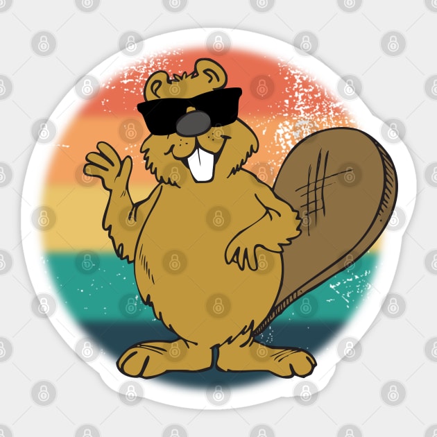 Cool Beaver Sticker by Fusti